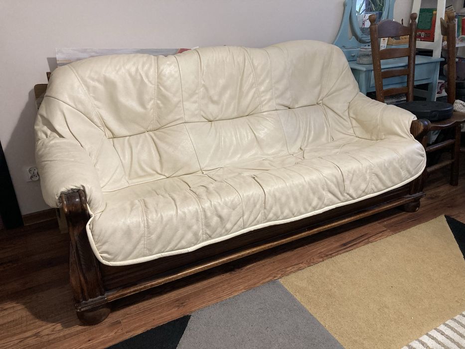 Dwie skorzane sofy 3 + 2