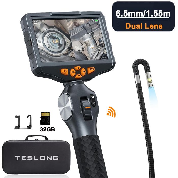 Эндоскоп TESLONG TD500 6.5mm dual lens с управляемой камерой