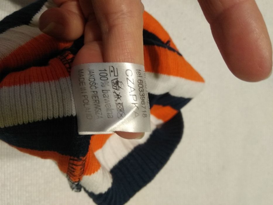 Czapka w paski z pumą 54-56 cm 98-104 Fatm