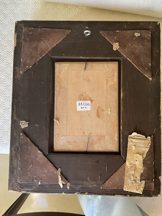 Dois quadros talha dourada