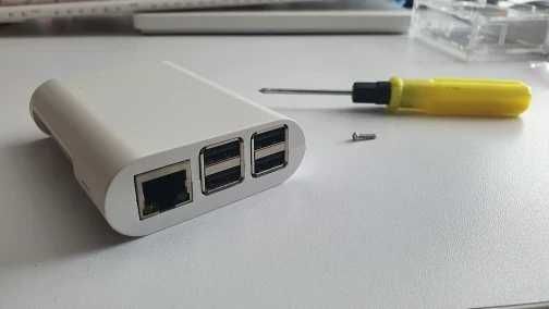 NOVO - HENSAI Caixa Branca Redonda - Raspberry Pi 2 / 3B/ 3B+