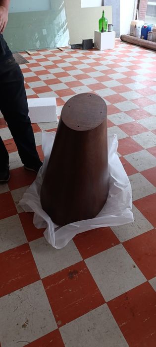 So hoje!! Pé de mesa folheado a nogueira [SKLUM] - Gala Extensível