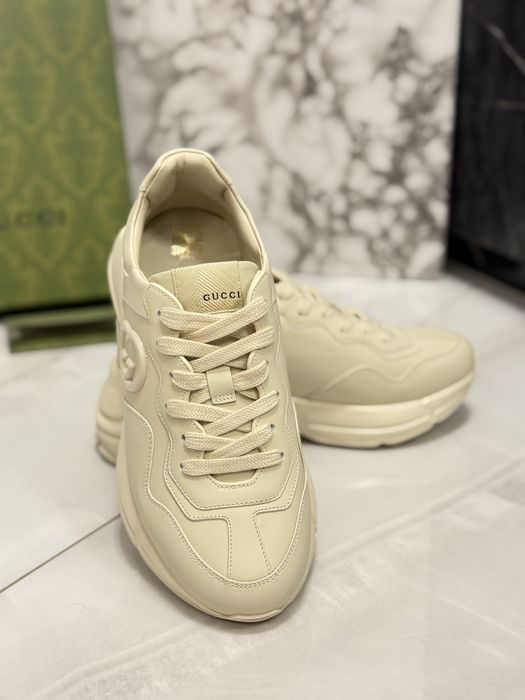 Sneakersy Gucci beige leather