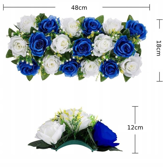 Dekoracja ze sztucznych kwiatów na stół weselny itp, zestaw 10 paneli
