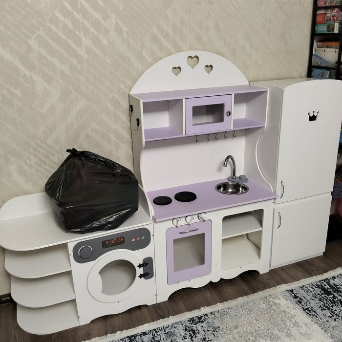 Дитяча ігрова кухня, холодильник, плита, пральна машинка, духова шафа