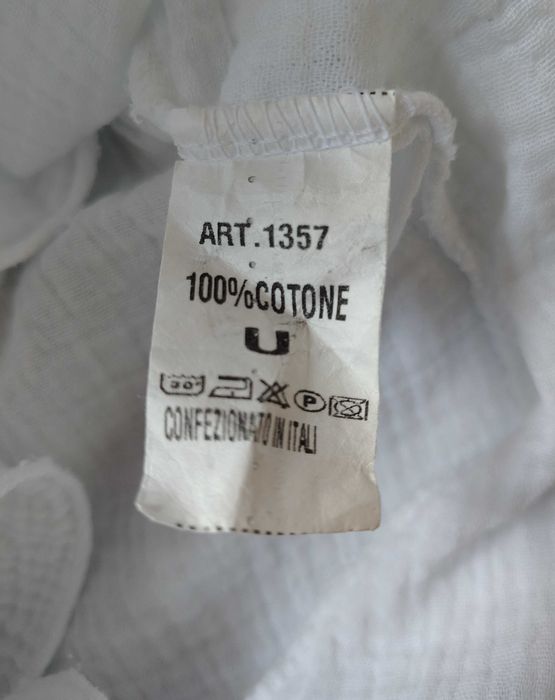 Натуральный, белый комбинезон шортами из муслина италия