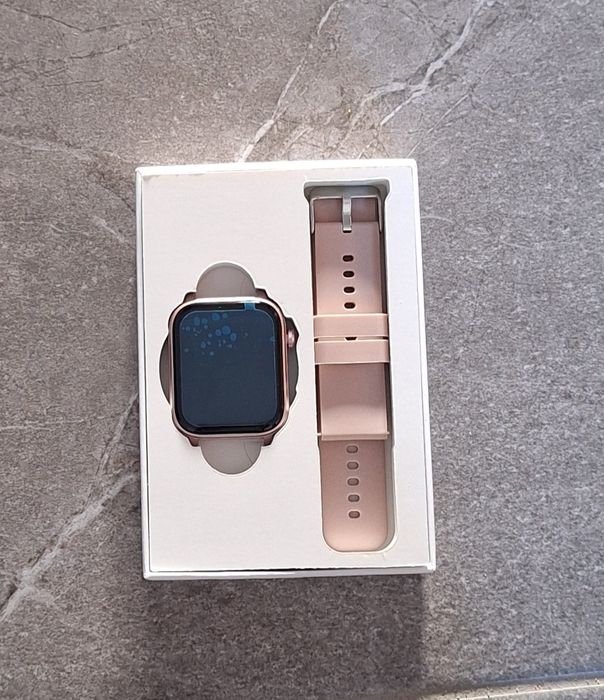 Zegarek smartwatch unisex różowy + 3paski