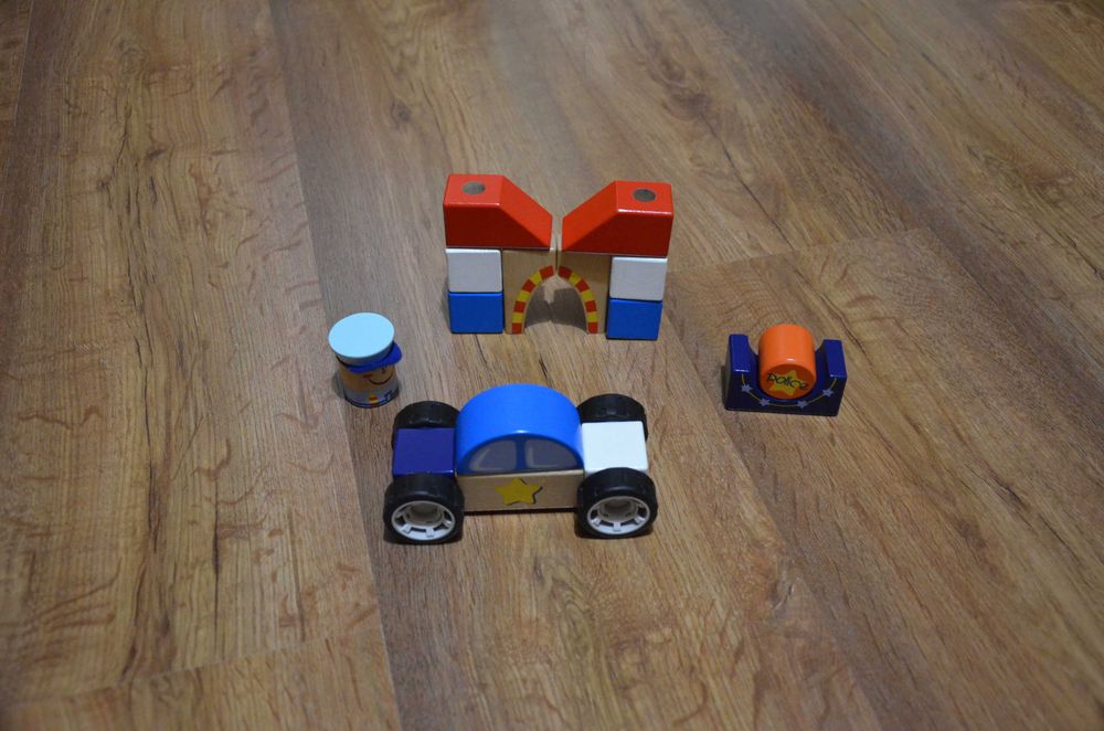 Klocki drewniane komisariat Genius Kid 19 elem., certyfikat CE, 2 lata