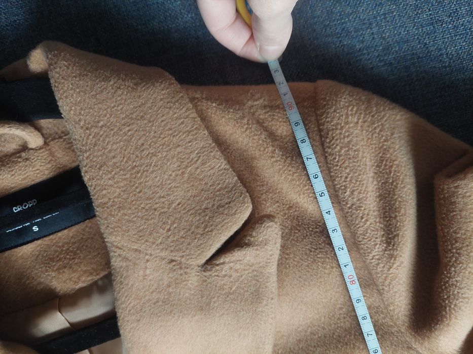 Jesienny klasyczny brązowy płaszcz damski cropp s 36