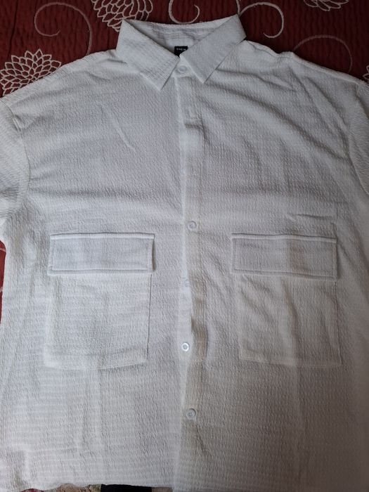 SHEIN Camisa Resort Branca Homem M Verão Casual Praia