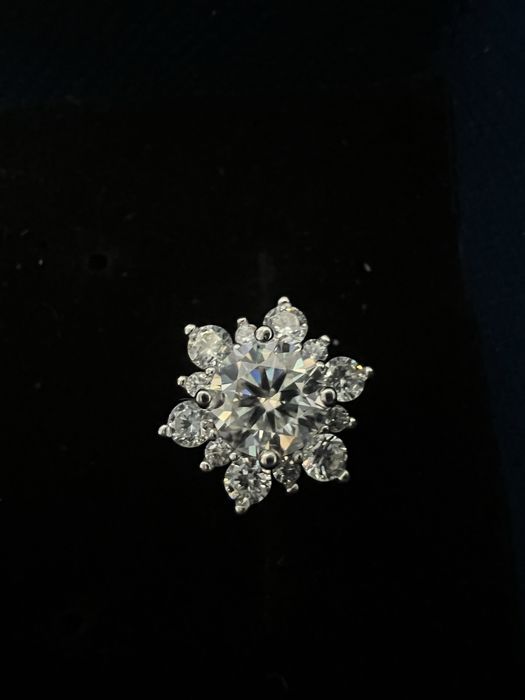 Kolczyki srebrne 925 z diamentami Moissanite 1 karat walentynki