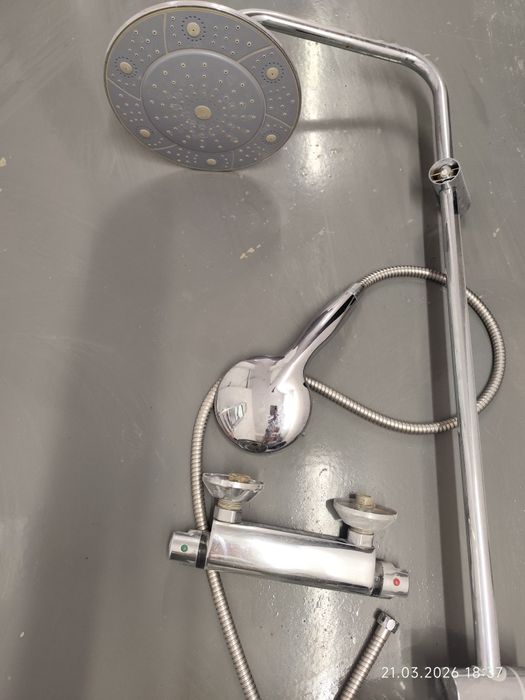 Deszczownica i bateria termostat prysznic