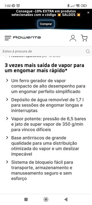 Ferro caldeira como novo