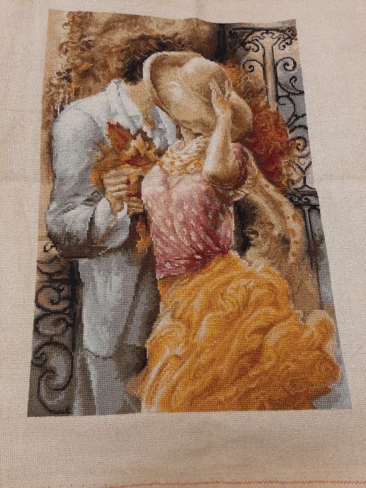 Картина вышивка крестиком. Осенние листья.