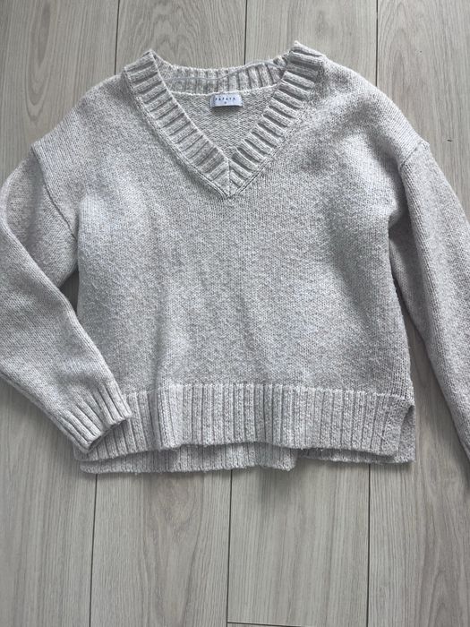 Sweter M bezowy damski papaya dekolt v