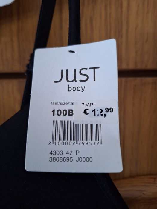 Soutien Preto Triangular T: 100B Just Body