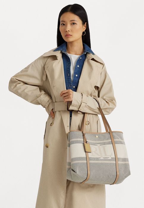 Сумка шопер Lauren Ralph Lauren EMERIE TOTE LARGE - Tote bag -cream/black/light camel