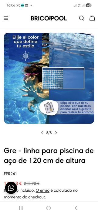 Liner para piscina de aço GRE