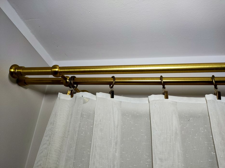 Karnisz ścienny złoty z żabkami 230cm