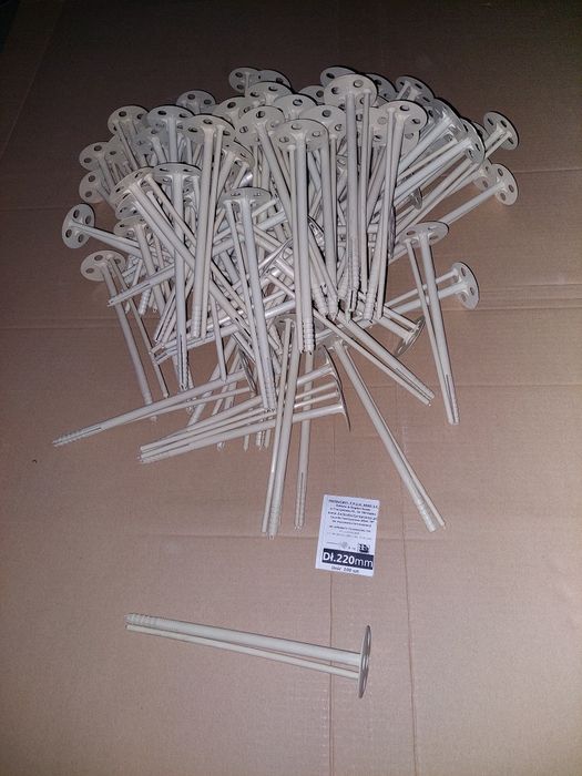 Kołki, dyble, kotwy do styropianu, 10 x 220, 100szt.