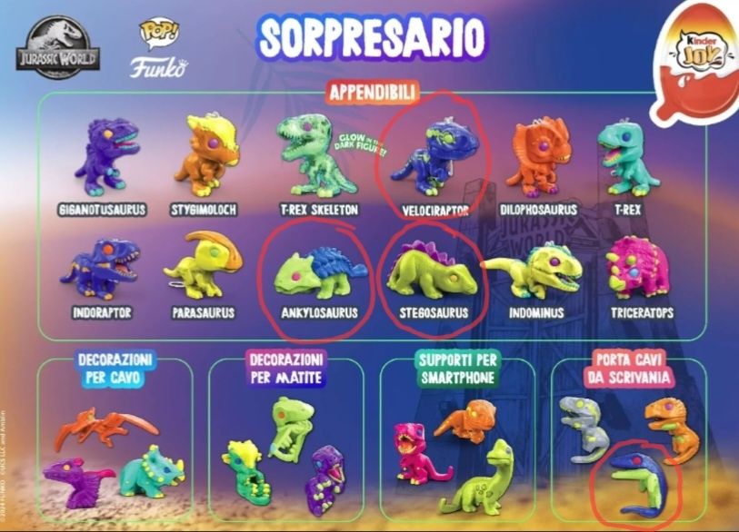 Figurki Kinder Joy - Jurassic world