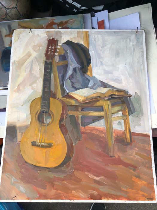 Картина масло гитара