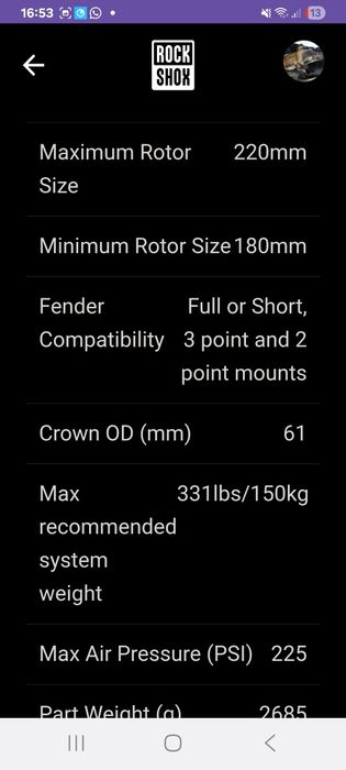 Suspensão ROCKSHOX silver TK 35 Silver