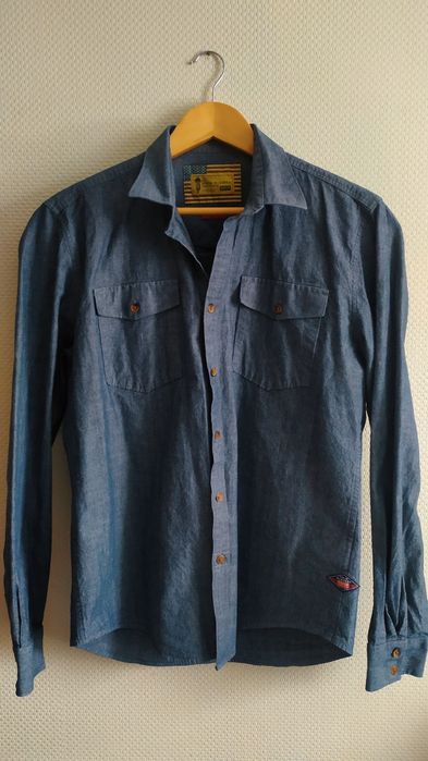 Barbour Int Steve McQueen джинсовая рубашка Slim Fit S/M  оригинал