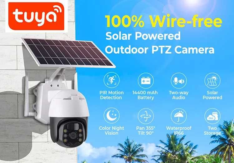 Câmara Vídeo Vigilância Solar 100% Sem Fios PZT 360º WiFI (NOVO)