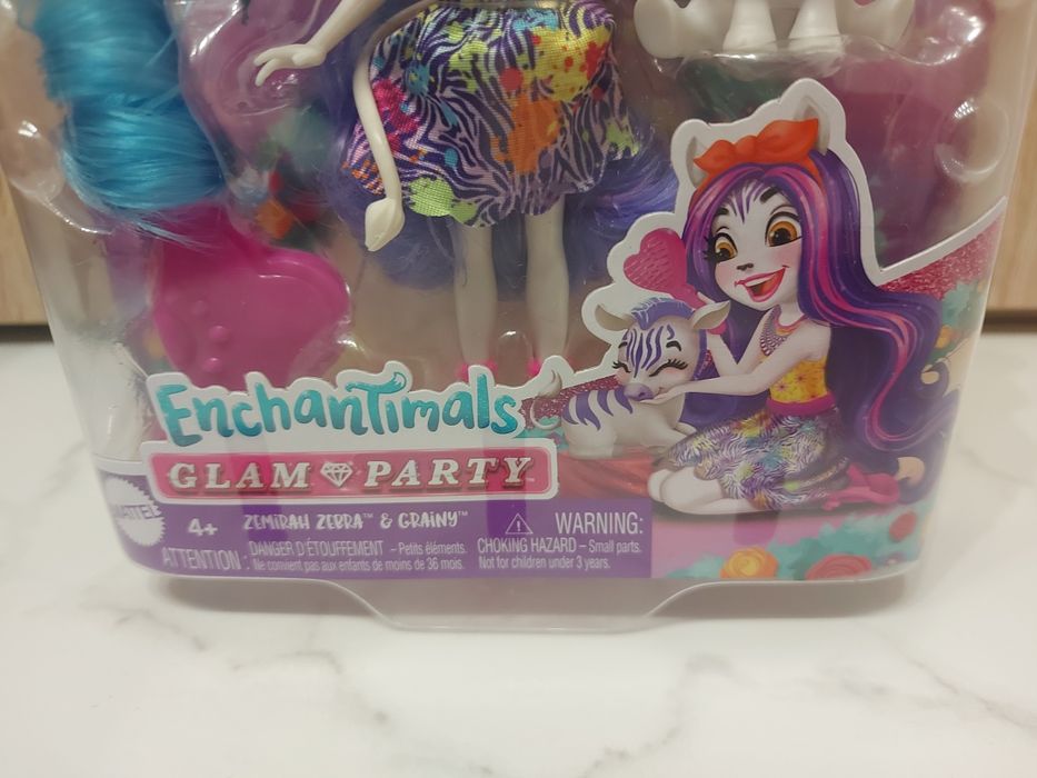 NOWA Enchantimals glam party Zemirah Zebra & Grainy Mattel laleczka