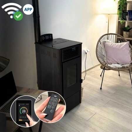 Piec na pellet wolnostojący 7,8 kW koza stalowy kominek termostat
