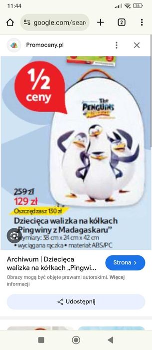 Walizka pingwiny z Madagaskaru