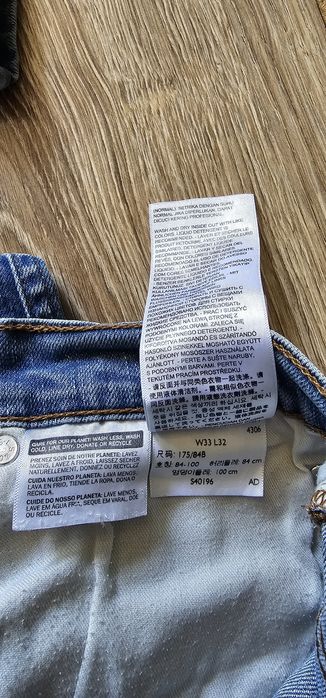 Levis model 511 rozmiar W33 L32 używane wymiary na zdjęciach