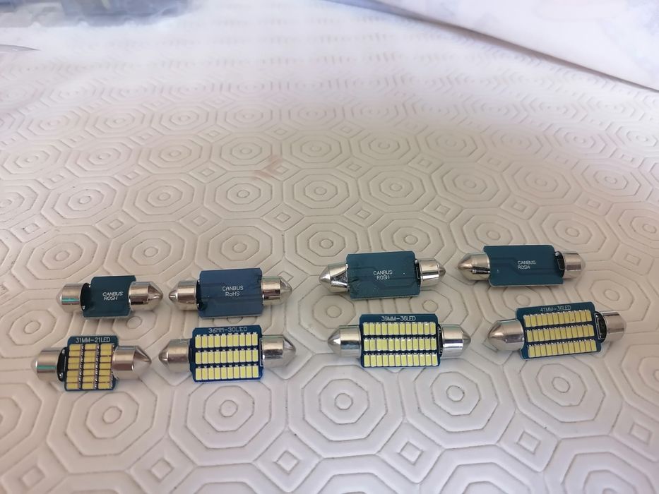 Lâmpadas led canbus T10 W5W, tubolares C5W 31,36,39 e 41mm