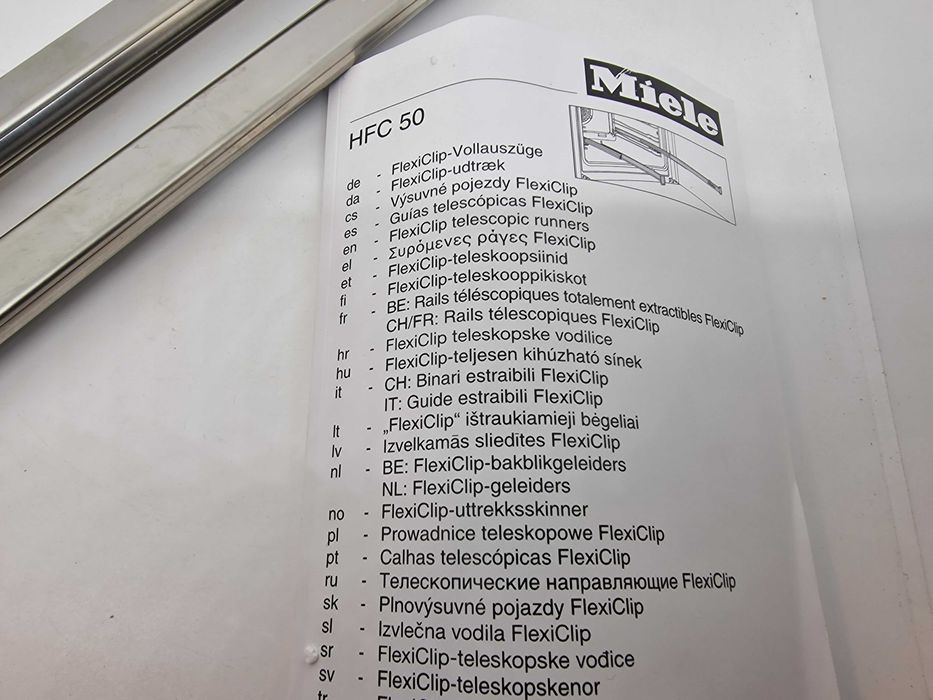 Prowadnice teleskopowe Miele HFC 50 wysuwy FlexiClip do piekarnika H 2000