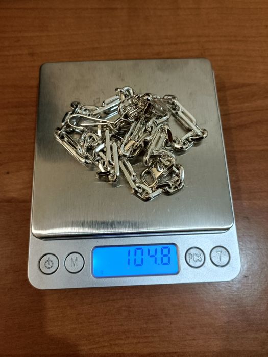 Серебряная цепочка Комби Якорь со вставками. Срібний ланцюг Якір