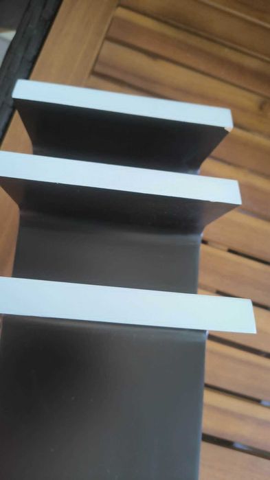 Półki ścienne zestaw 3 sztuk 30 cm, 45 cm, 60 cm biało-czarne