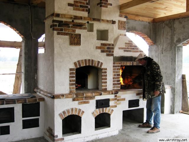 Плита с мангалом и духовкой