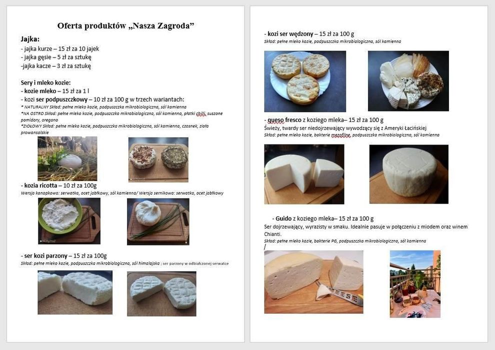 Kozie mleko I sery dostawa do Poznania we wtorki