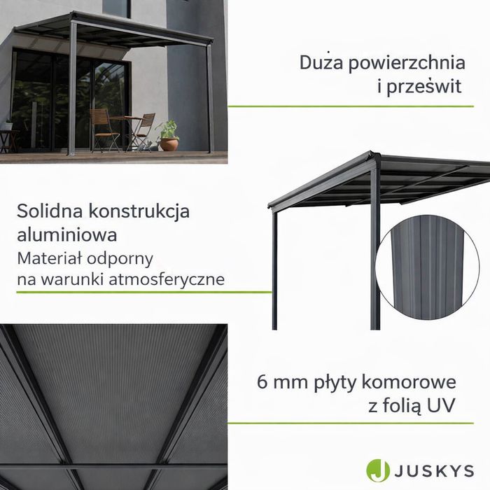 Zadaszenie tarasu pergola Borneo 3x3 m