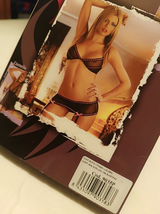 Conjunto Lingerie. Soutien, Calcinha e Ligueiro. S/M