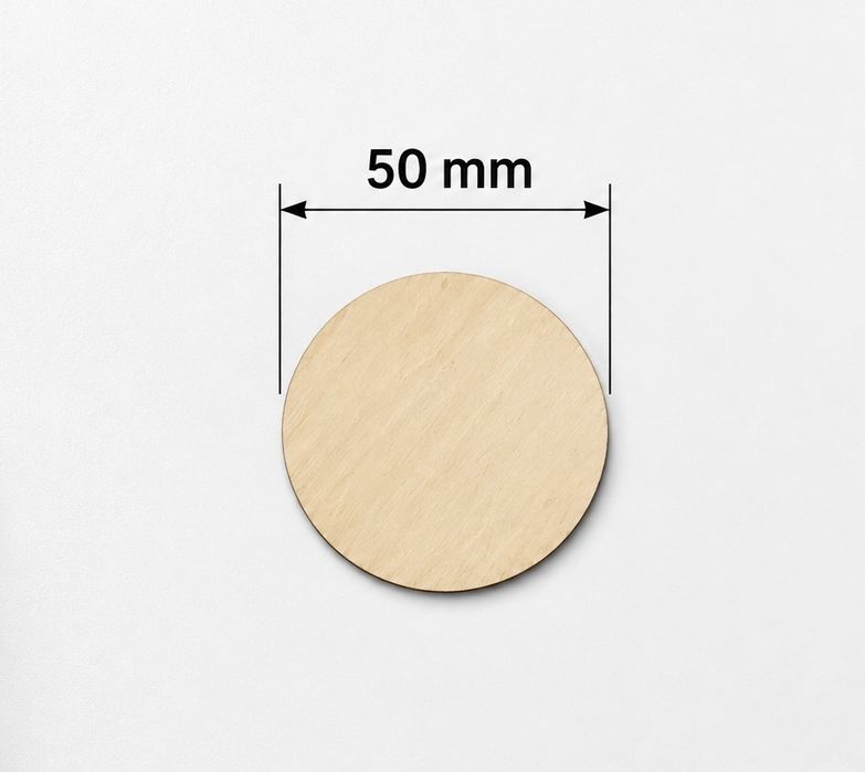 Drewniane Koło 5cm 50mm 10szt.– Okrągła Sklejka DIY Dekoracje Decoupage