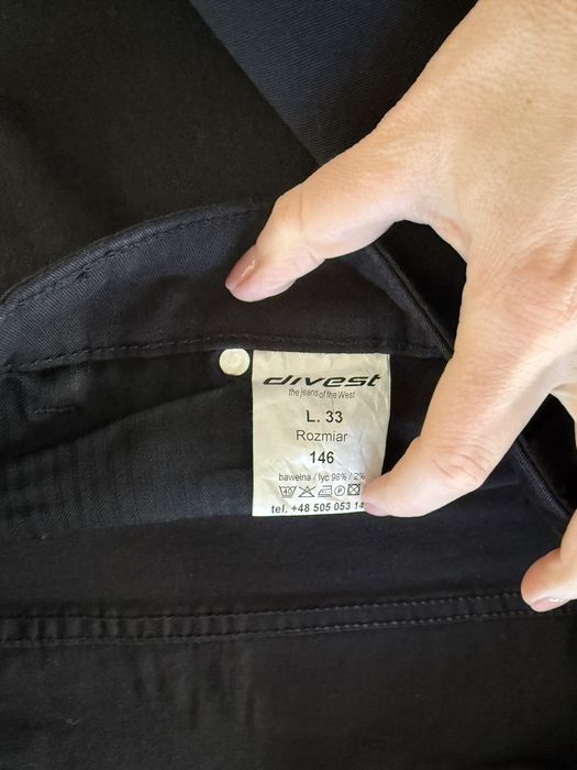 144-146 cm Divest Jeans Nowe spodnie bardzo duze nadwymiar czarne