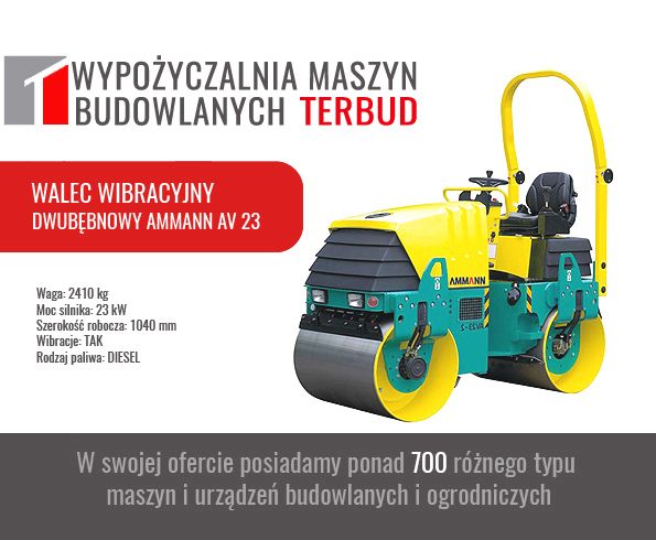 Walec wibracyjny, dwubębnowy, okolkowany. AMMANN, BOMAG. Śląsk