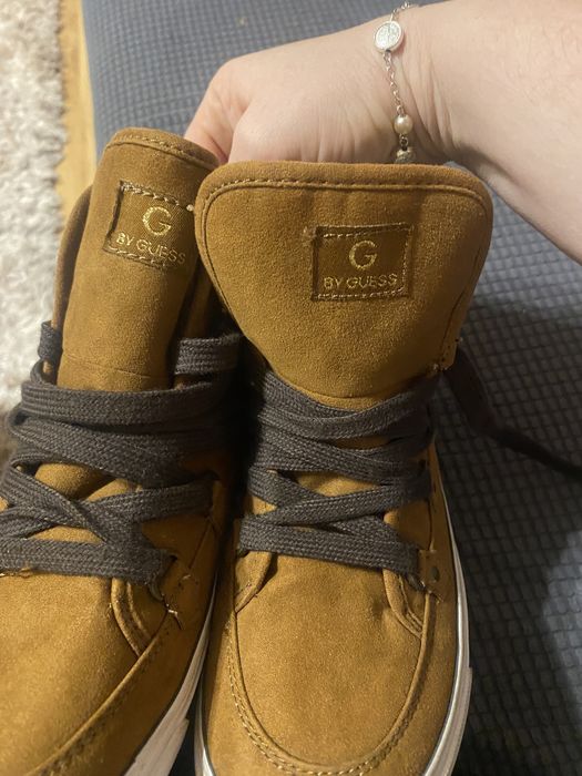 Buty jesienne guess, zimowe z futerkiem 37 23,5 wkładka
