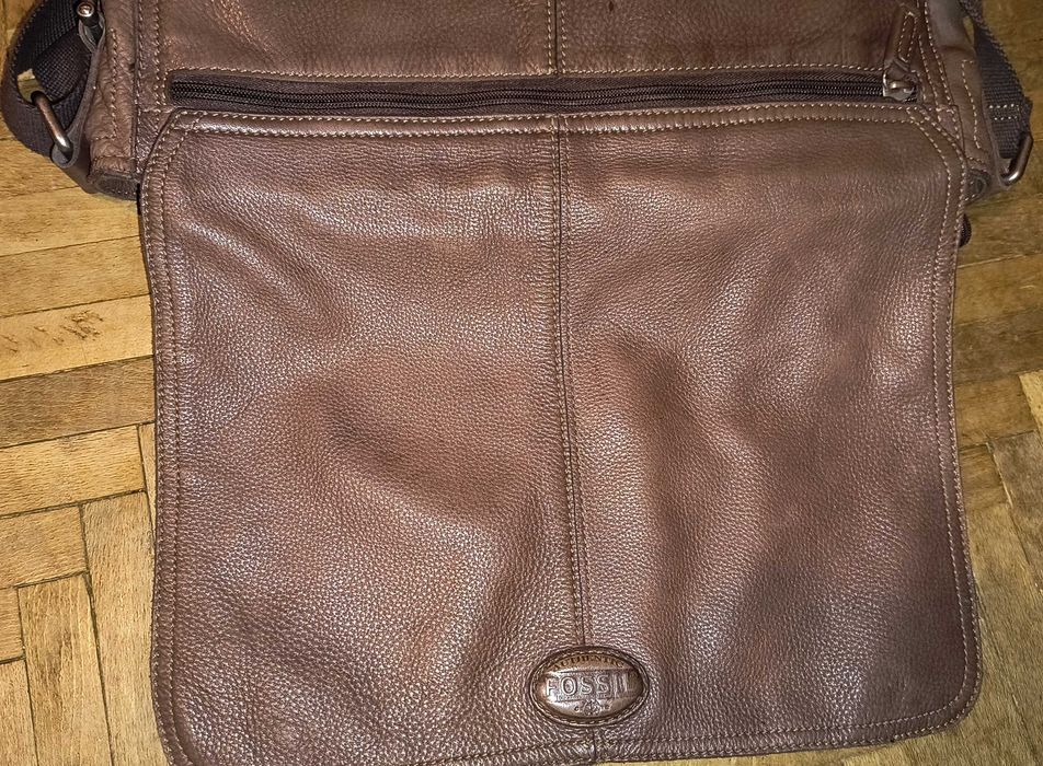 Fossil сумка чоловіча  коричнева шкіряна