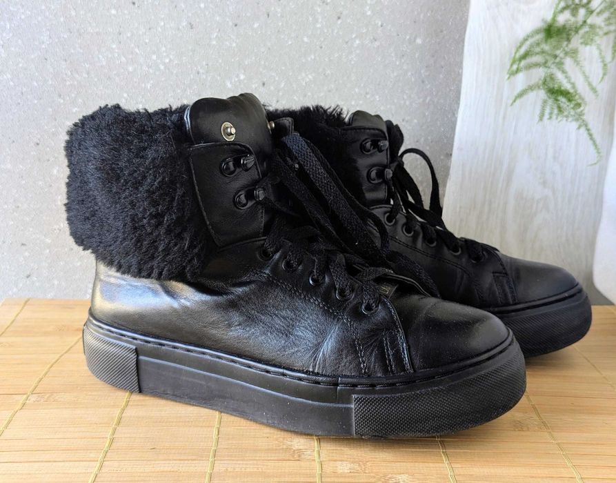 Чоботи ботильони натуральна шкіра єврозима 24