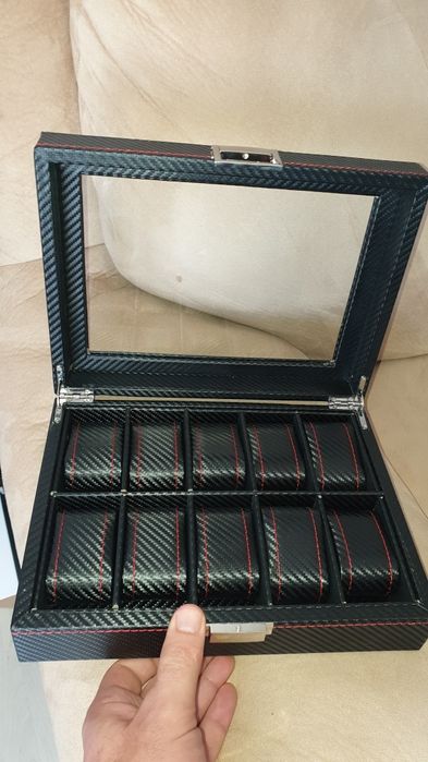 Caixa de 10 relógios nova a imitar carbono