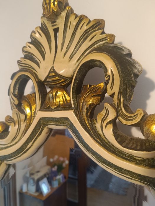 Espelho rústico 95cmx55cm madeira entalhada