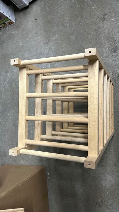 2 Garrafeira p/9 garrafas, madeira maciça (total 18 garrafas)